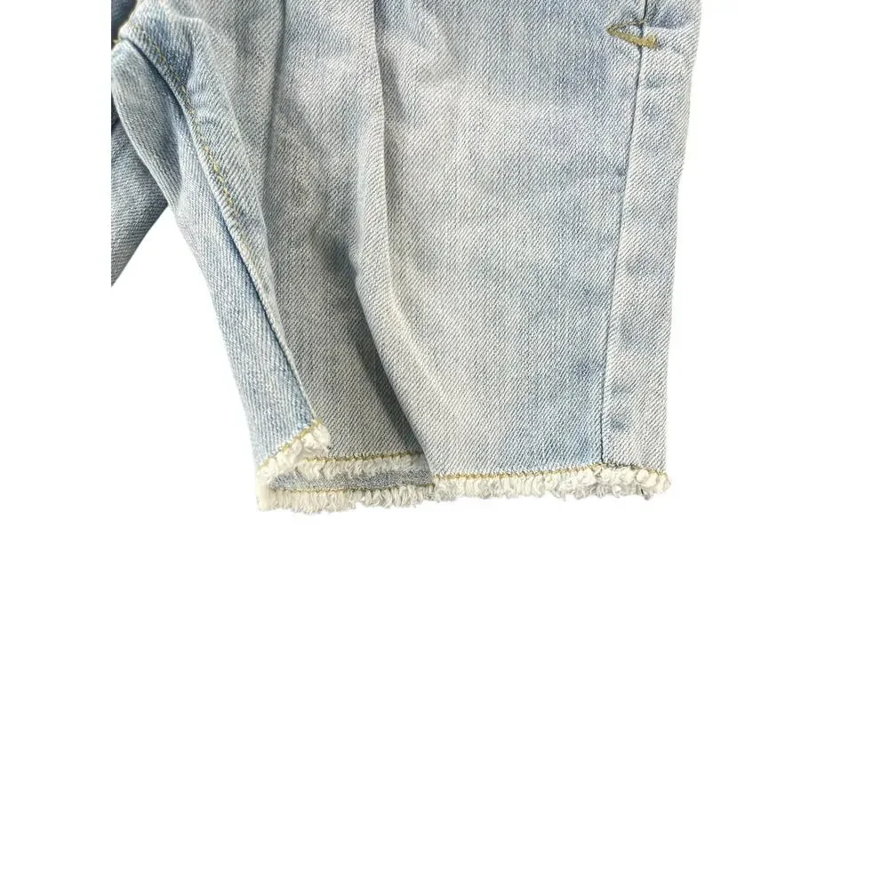 Cat & Jack Girls Light Wash Blue Distressed Denim Jean Shorts Youth Size 5